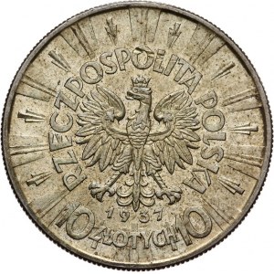 II Rzeczpospolita, 10 złotych 1937,Warszawa, Józef Piłsduski