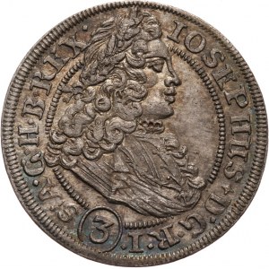 Śląsk, Józef I 1705-1711, 3 krajcary 1706 FN, Wrocław