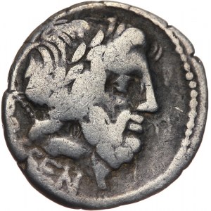 Republika Rzymska, L. Rubrius Dossenus 87 pne, denar 87 pne, Rzym
