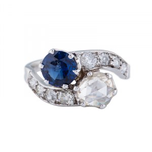 toi et moi ring, mid-20th century.