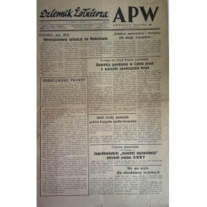 DZIENNIK ŻOŁNIERZA APW 30 WRZEŚNIA 1944 POWSTANIE