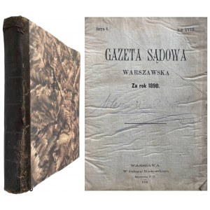 GAZETA SĄDOWA WARSZAWSKA 1890