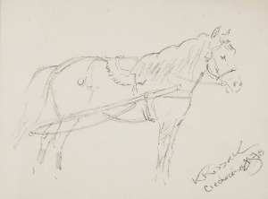 Karol KOSSAK (1896-1975), Koń w zaprzęgu, 1970