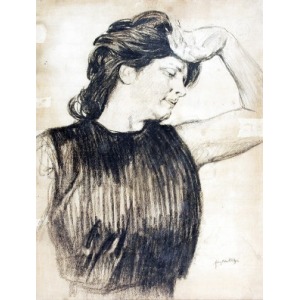 Józef MEHOFFER (1869-1946), Studium portretu kobiety