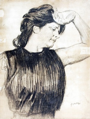 Józef MEHOFFER (1869-1946), Studium portretu kobiety