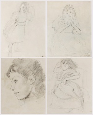 Stanisław WYSPIAŃSKI (1869-1907), Portrety dzieci - zestaw 4 szkiców ujętych w jedną oprawę, 1894