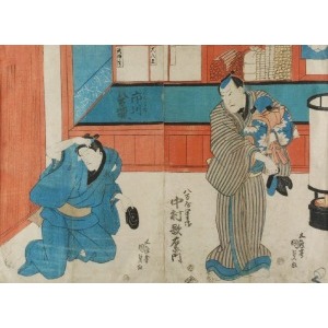 Kunisada I UTAGAWA (1786-1865), Dwie osoby z dzieckiem