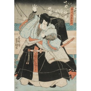 Kunisada I UTAGAWA (1786-1865), Aktor pod gałęzią kwitnącej wiśni
