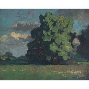 Iwan TRUSZ (1869-1940), Pejzaż z kępą drzew, ok. 1905