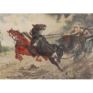 Stanisław KACZOR-BATOWSKI (1866-1946), Burza - Konie poniosły, 1943