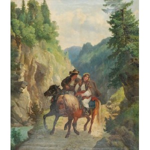 Józef JAROSZYŃSKI (1835-1900), Para zakochanych na przełęczy