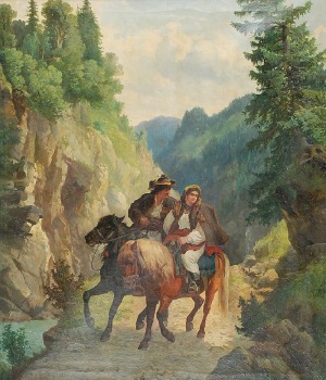 Józef JAROSZYŃSKI (1835-1900), Para zakochanych na przełęczy