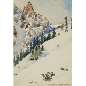 Wanda GENTIL-TIPPENHAUER (1899-1965), Zima w górach - widok na Mnicha