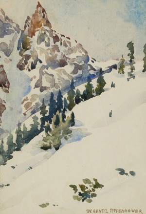 Wanda GENTIL-TIPPENHAUER (1899-1965), Zima w górach - widok na Mnicha