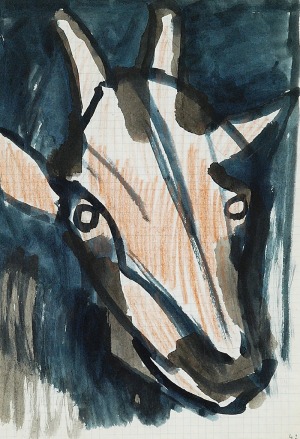 Jerzy PANEK (1918-2001), Głowa kozy - rysunek ze „Szkicownika artysty”, 1964