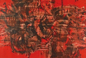 Alfred LENICA (1899-1977), Kompozycja czerwona, lata 60. XX w.