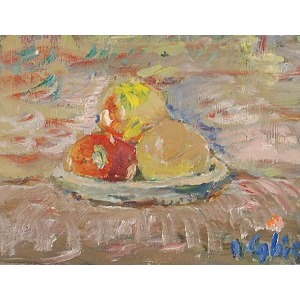 Jan CYBIS (1897-1972), Martwa natura z jabłkami