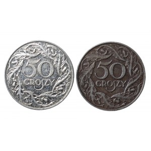 50 groszy 1938, niemieckie władze okupacyjne dla Generalnej Guberni, zestaw dwóch monet