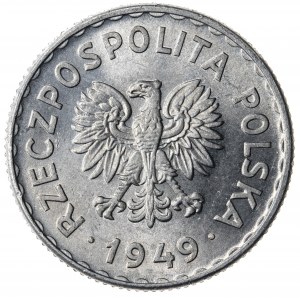 1 zł 1949, PRL, aluminium