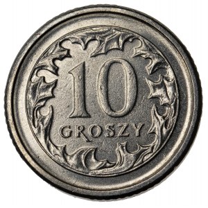 10 groszy 2010, III RP, odwrotka