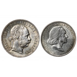 Austria, Węgry - zestaw 2 srebrnych monet