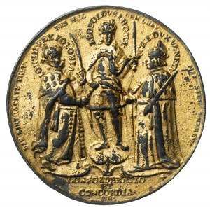 Koalicja antyturecka, 1684, stara kopia medalu, złocenie
