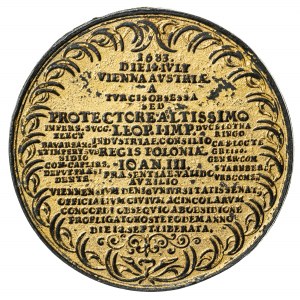 Zwycięstwo pod Wiedniem 1683, stara kopia medalu, złocenie
