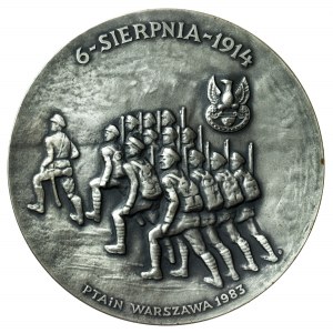 Piłsudski medal 1983 rok, srebro, 406 g, nakład 50 sztuk