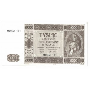 1000 zł 1941 rok, kopia banknotu