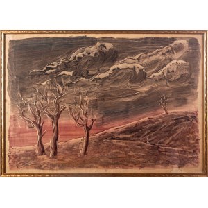 Alfred LENICA (1899 - 1977), Surrealistische Landschaft mit Bäumen
