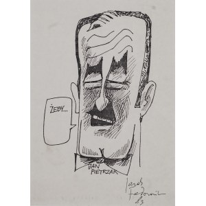 Jacek FEDOROWICZ, Poľsko (1937), Karikatúra Jana Pietrzaka, 1983.