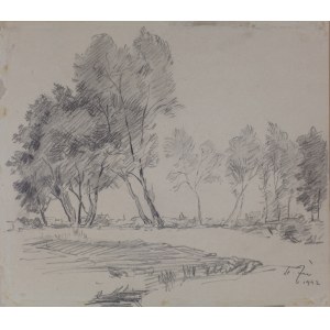 Stanislaw ŻURAWSKI (1889 - 1976), Landscape with trees, 1942.