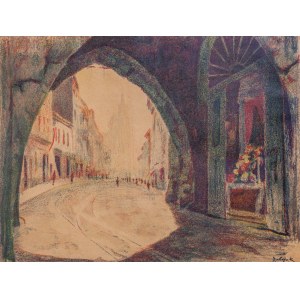 Jan RUBCZAK (1994 - 1942), Floriańska Street - view from the Gate, after 1926.