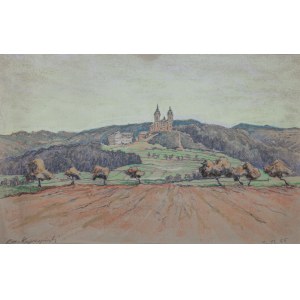 Kazimierz KOPCZYŃSKI, Poľsko, 20. storočie. (1908 - 1992), Krajina s kláštorom, 1955.