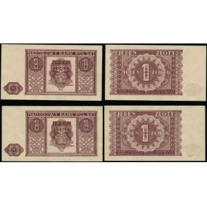 Polska, zestaw: 2 x 1 złoty, 15.05.1946