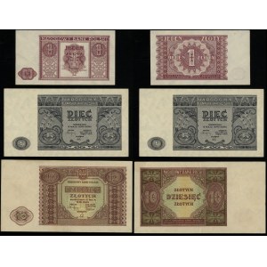Polska, zestaw: 1 złoty, 5 złotych i 10 złotych, 15.05.1946