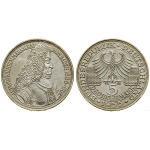 Niemcy, 5 marek, 1955 G, Karlsruhe