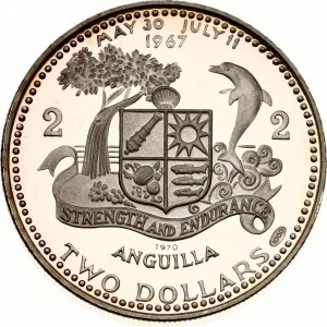 Anguilla 2 Dollars 1970 National flag