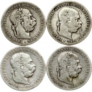 Austria 1 Corona 1893-1898 Lot of 4 Coins