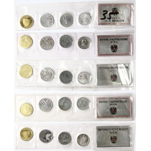 Austria 2 - 50 Groschen 1970-1974 Set Lot of 20 Coins