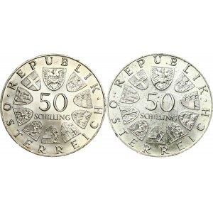 Austria 50 Schilling 1970 & 1974 Lot of 2 coins