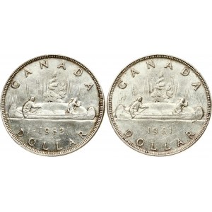 Canada 1 Dollar 1961 & 1962 Lot of 2 coins