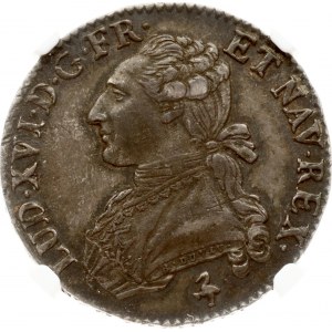 France 1/2 Ecu 1789 A NGC AU 55 ONLY 4 COINS IN HIGHER GRADE