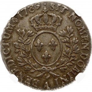 France 1/2 Ecu 1789 A NGC AU 55 ONLY 4 COINS IN HIGHER GRADE