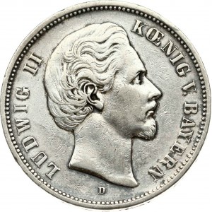 Bavaria 5 Mark 1874 D