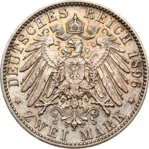 Germany Saxony 2 Mark 1896 E