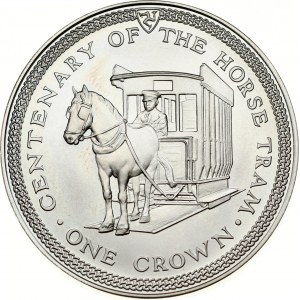 Isle of Man 1 Crown 1976 Horse Tram