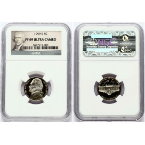 USA 5 Cents 'Jefferson Nickel' 1999 S NGC PF 69 ULTRA CAMEO