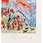 Edward Dwurnik (1943 - 2018), New Town Square, inking, edition 50/100