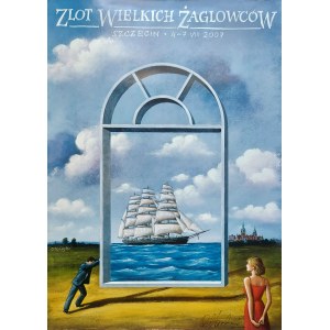 Rafał Olbiński (b. 1943), Rally of Great Sailing Ships, Szczecin 2007, poster